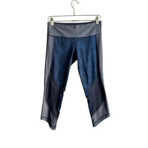 Lululemon Wunder‎ Under Sashiko Leggings Black Blue Women's 8 Stretch Breathable